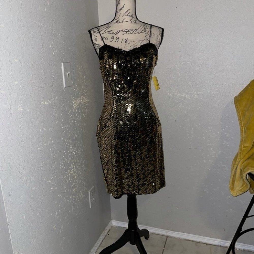 Gold Sequin Dress